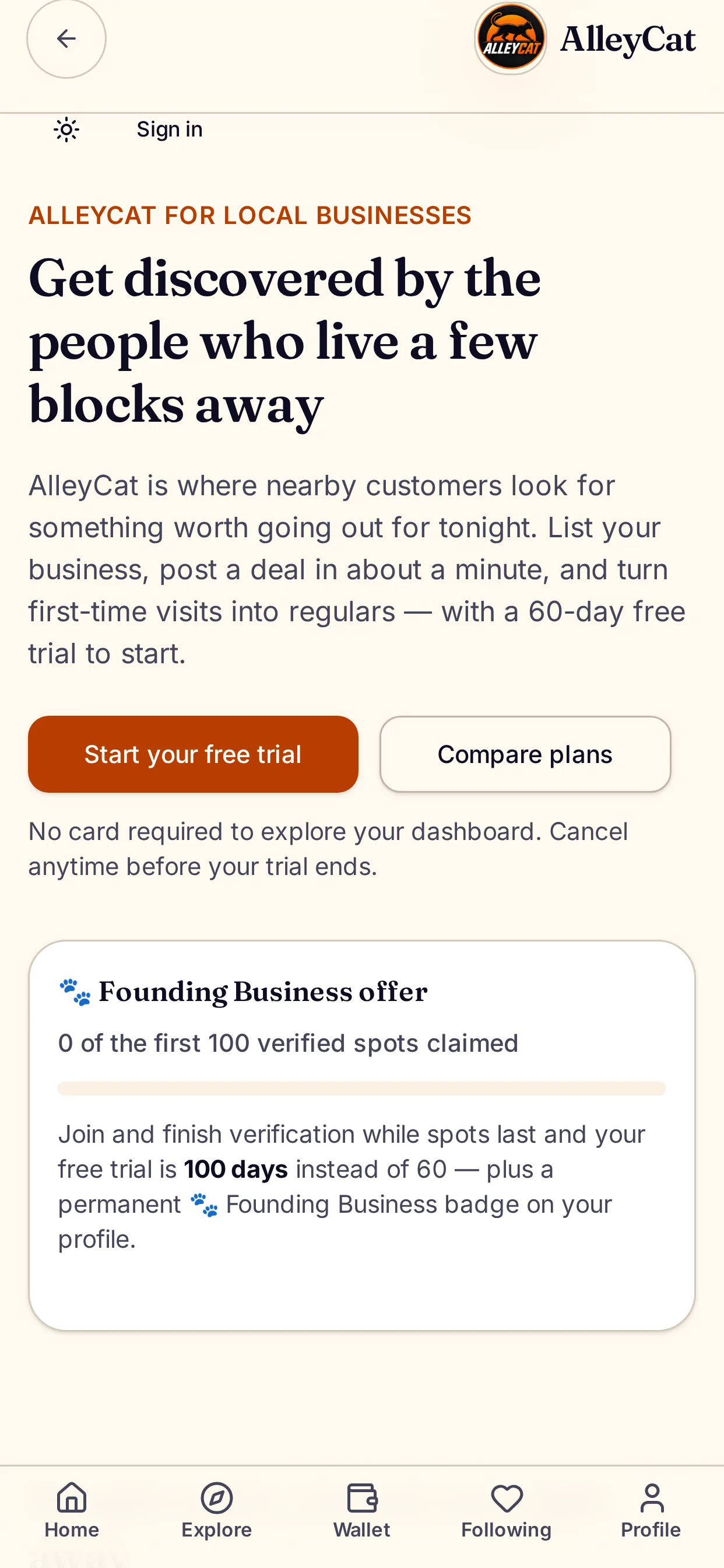 AlleyCat — For local businesses