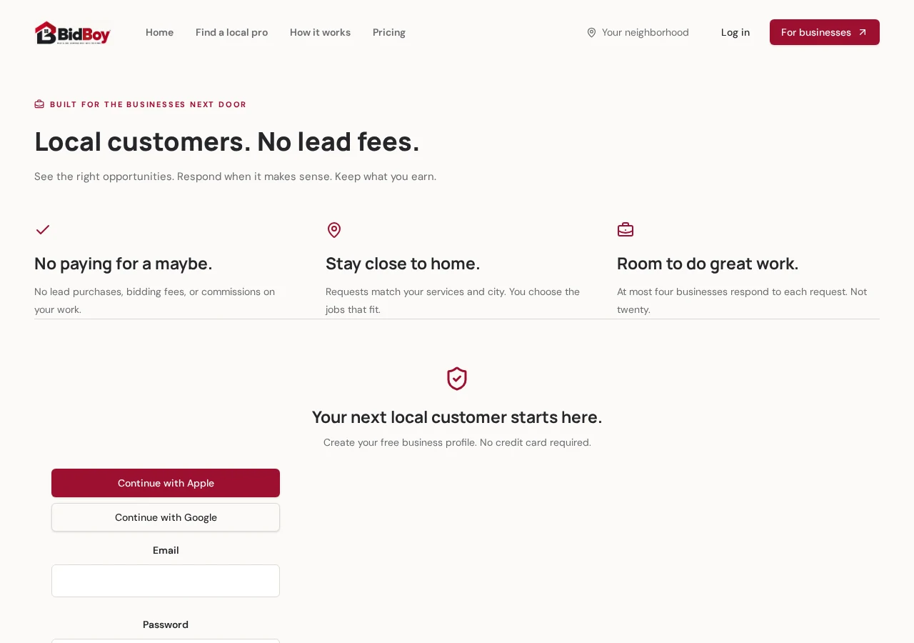 BidBoy — For local businesses