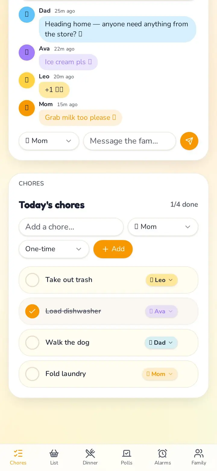 OurNest — Chores & family chat