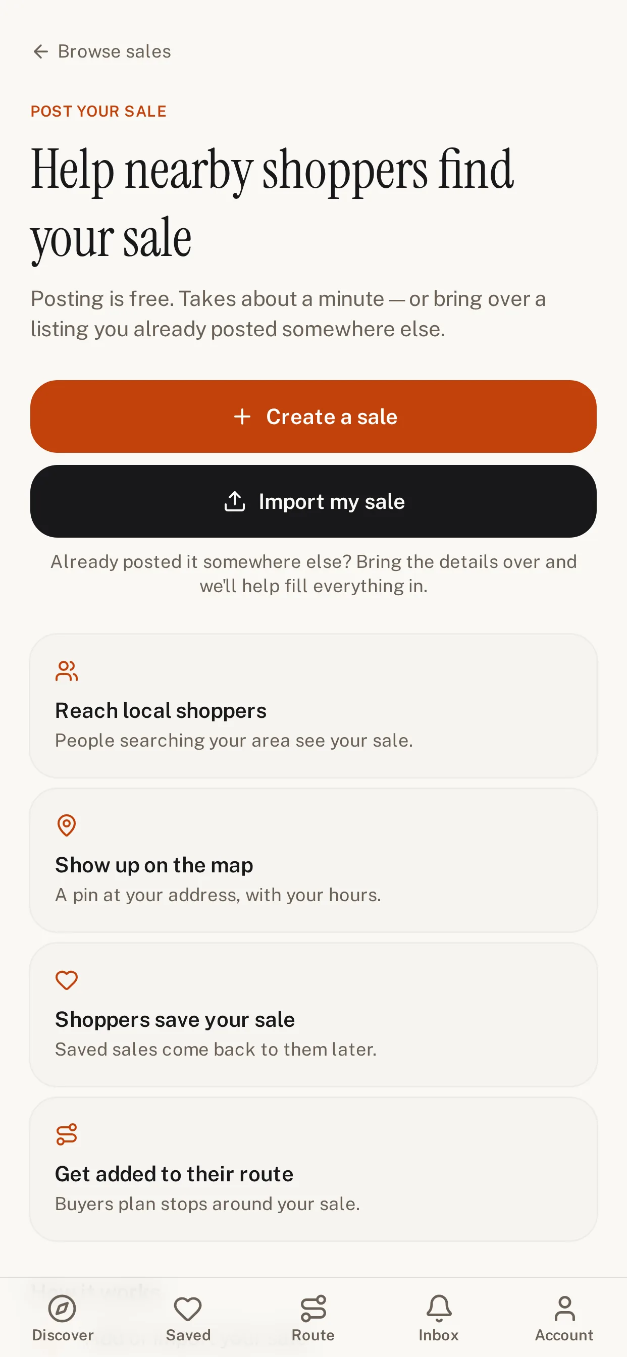 SaleScout — Post a sale